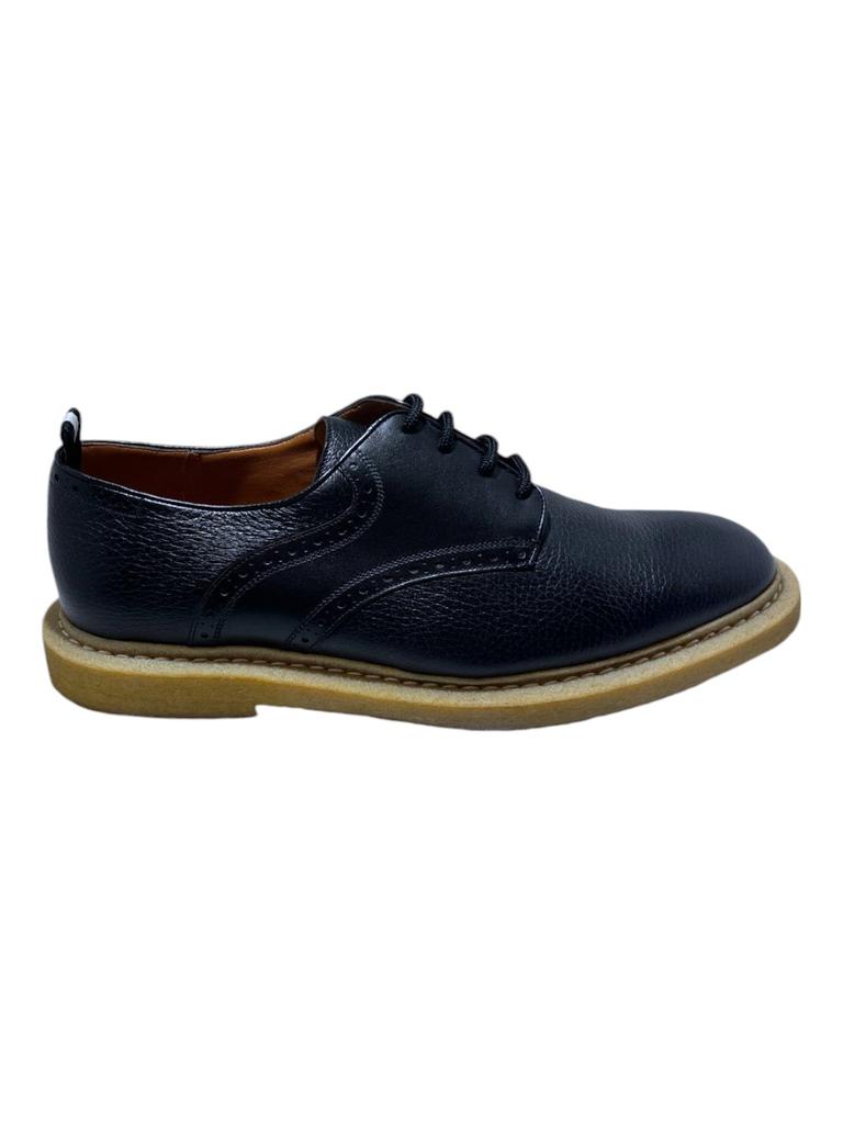 Bally Nek 6222929 Men's Black Perforated Deer Grained