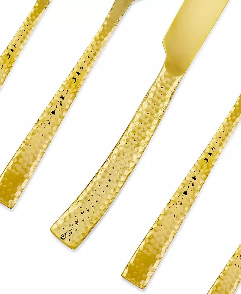 Macy's Argent Orfèvres Paris Hammered Gold 20-Pc. Flatware Set, Service for 4 3