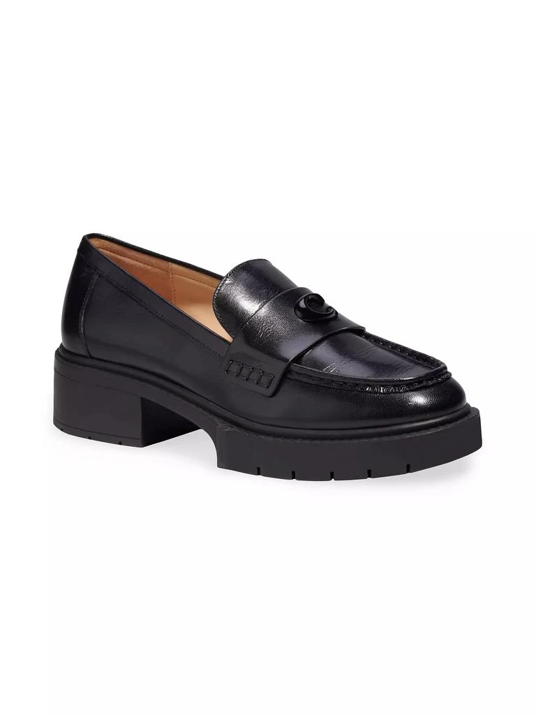 Coach Leah Leather Lug-Sole Loafers 2