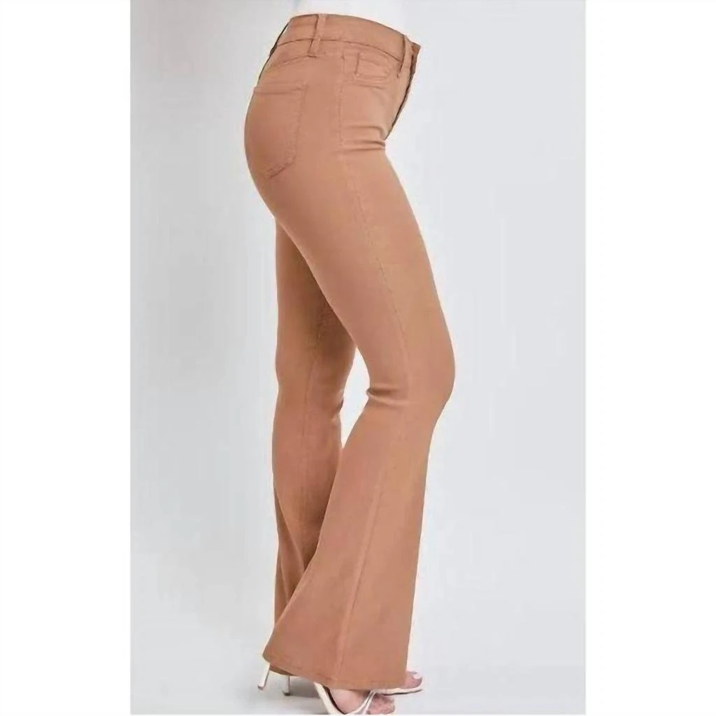 YMI Hyperstretch High Rise Flare Jean In Almond 3