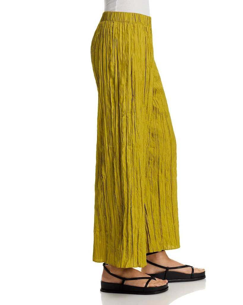 Eileen Fisher Crushed Silk Wide Leg Ankle Pants 4