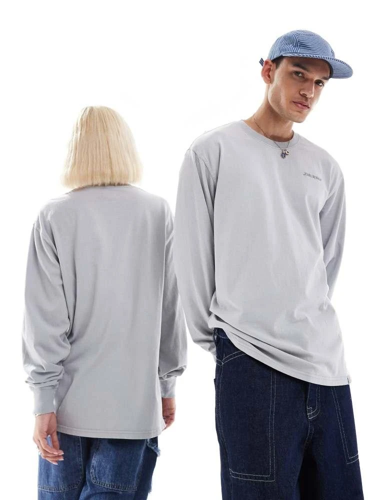 DICKIES Dickies plentywood long sleeved t-shirt in washed grey 4