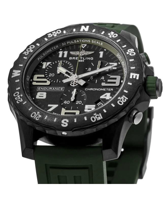 BREITLING Breitling Endurance Pro 44 Quartz Chronograph Black Dial Green Rubber Strap Men's Watch X82310D31B1S1 3
