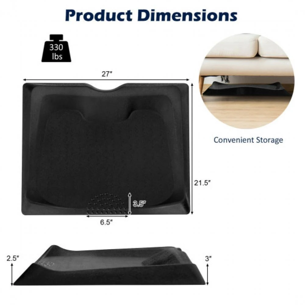 Hivvago Portable Anti-Fatigue Standing Mat with Massage Point and Diverse Terrain for Office and Home-Black 5