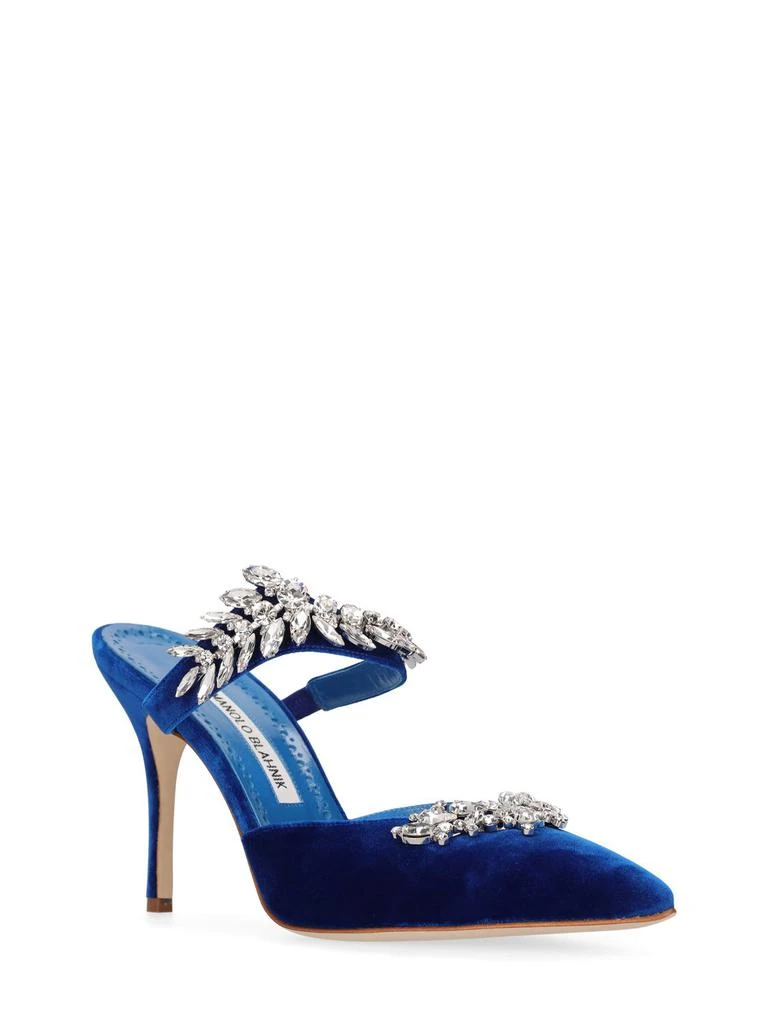 Manolo Blahnik 90mm Lurum Velvet Mules 2
