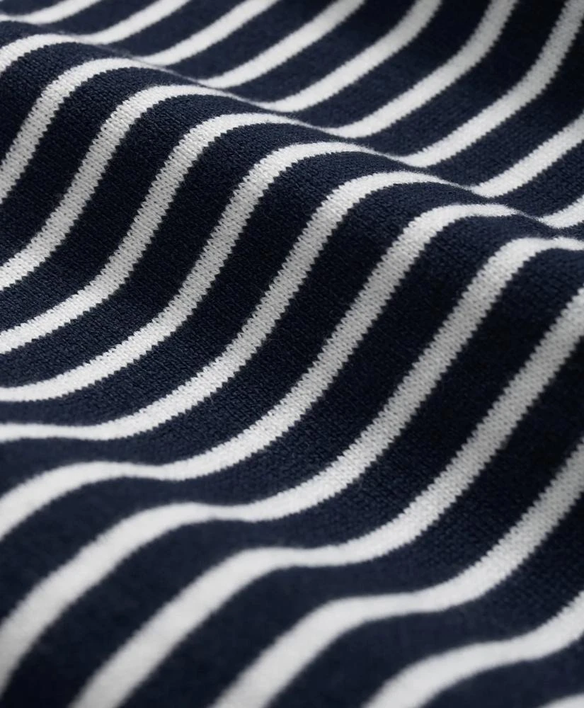 Brooks Brothers Pima Cotton Mariner Stripe Johnny Collar Sweater 3