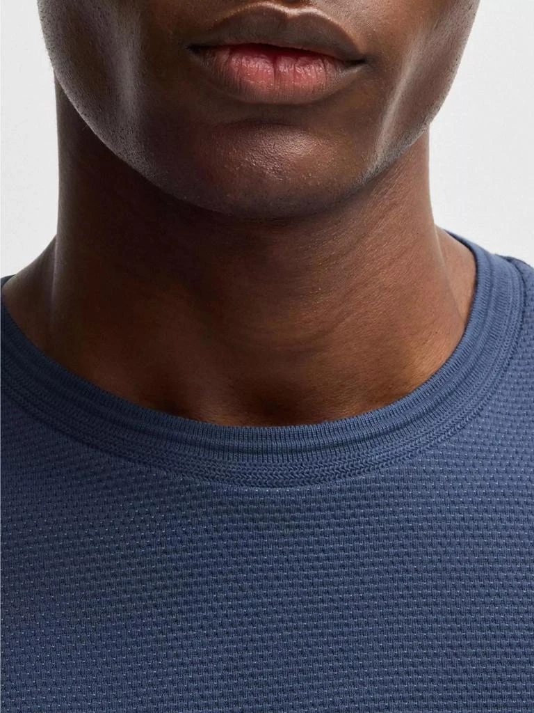 Hugo Boss Cotton-Blend T-Shirt with Bubble-Jacquard Structure 5