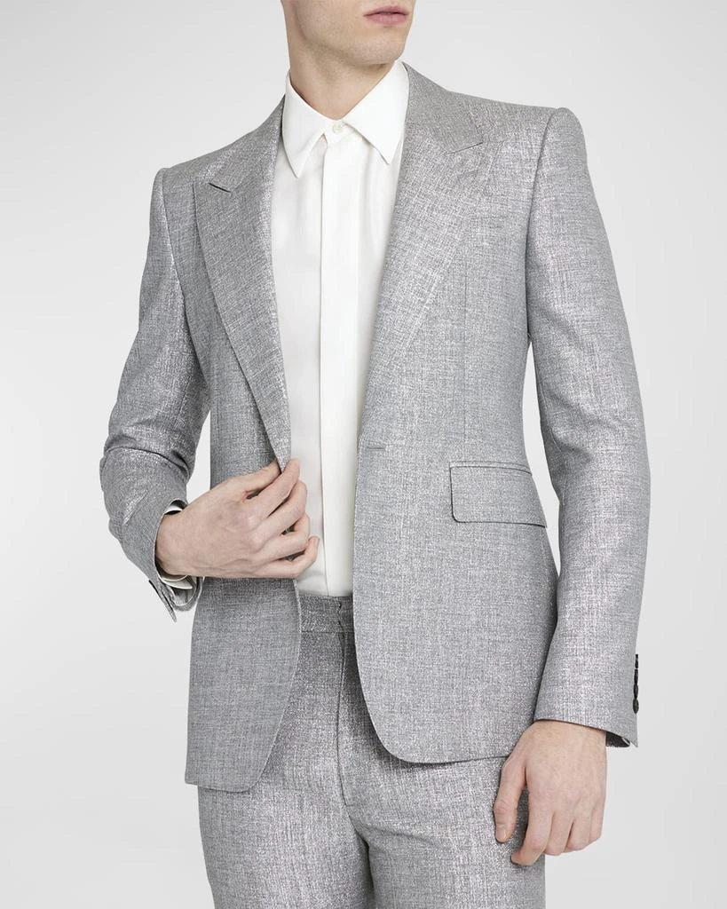 Alexander McQueen Men's Metallic Fitted Sport Coat 2
