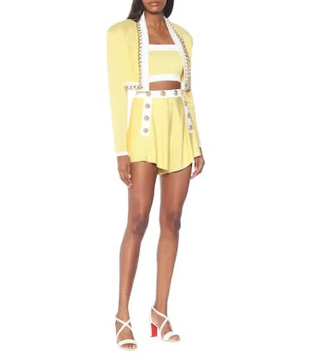 Balmain Chain-link cropped knit jacket 2