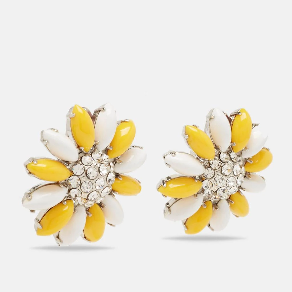 Miu Miu Miu Miu Composite Crystals Silver Tone Clip-On Earrings 2