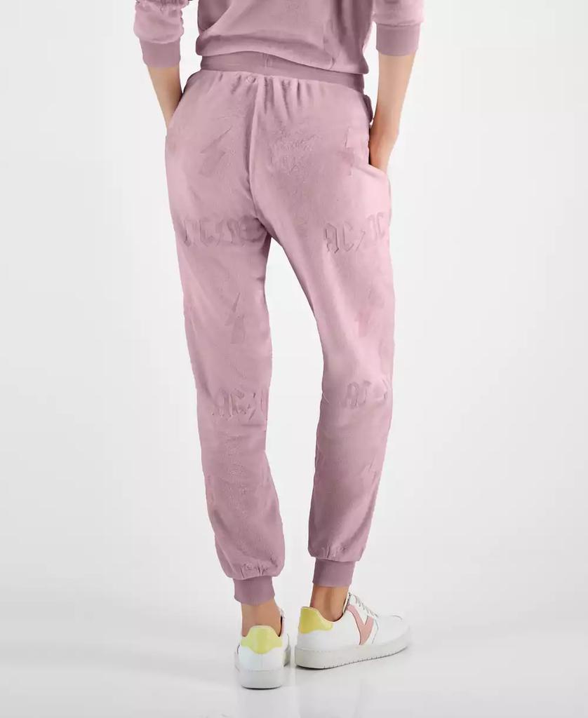 Love Tribe Juniors' AC/DC Embossed Velour Jogger Sweatpants