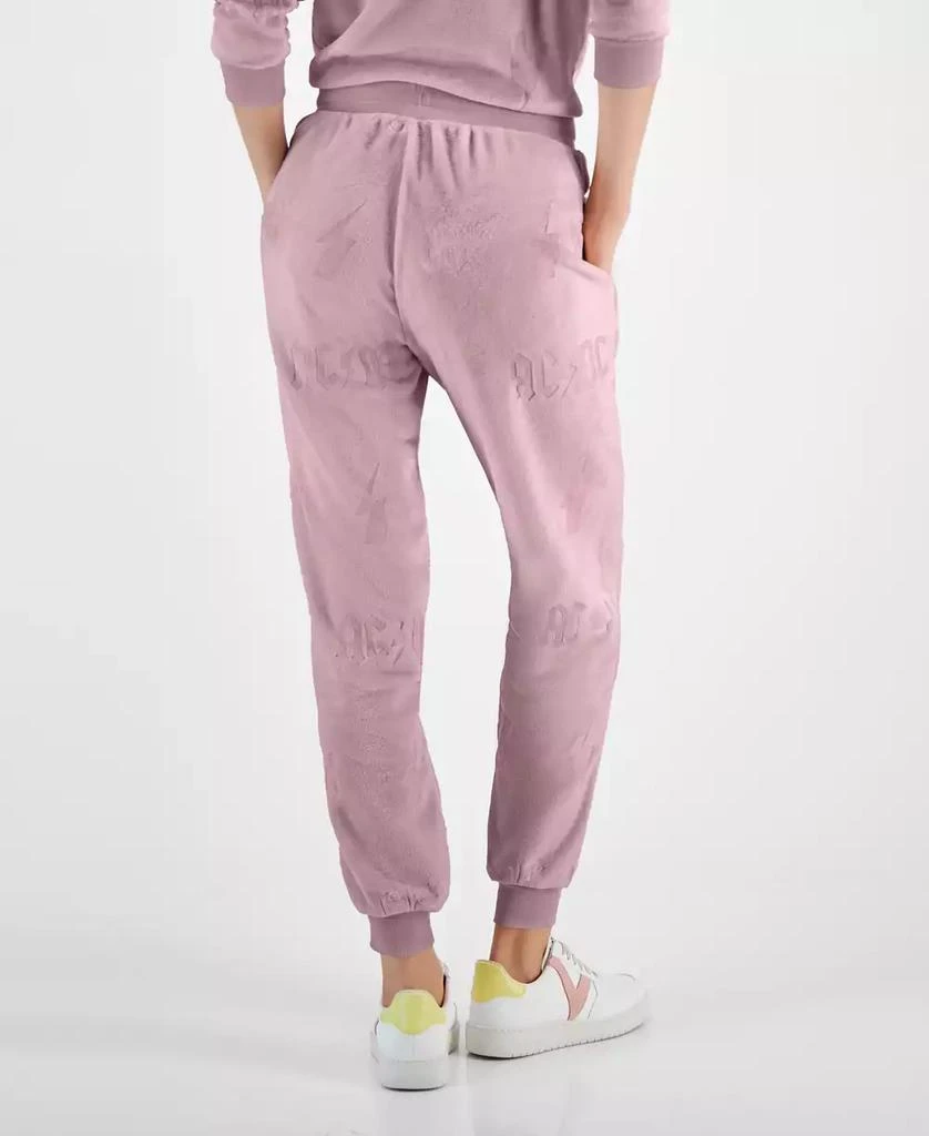 Love Tribe Juniors' AC/DC Embossed Velour Jogger Sweatpants 2