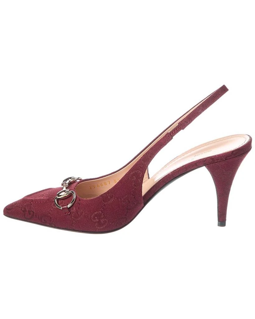 Gucci Horsebit GG Canvas Slingback Pump 2