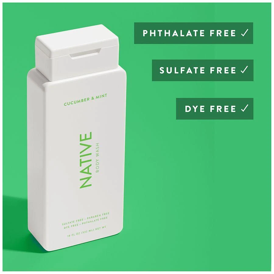 Native Body Wash, Sulfate Free, for Women and Men Cucumber & Mint 7