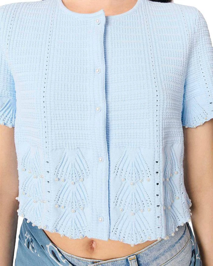 Maje Beaded Pointelle Knit Cardigan 5