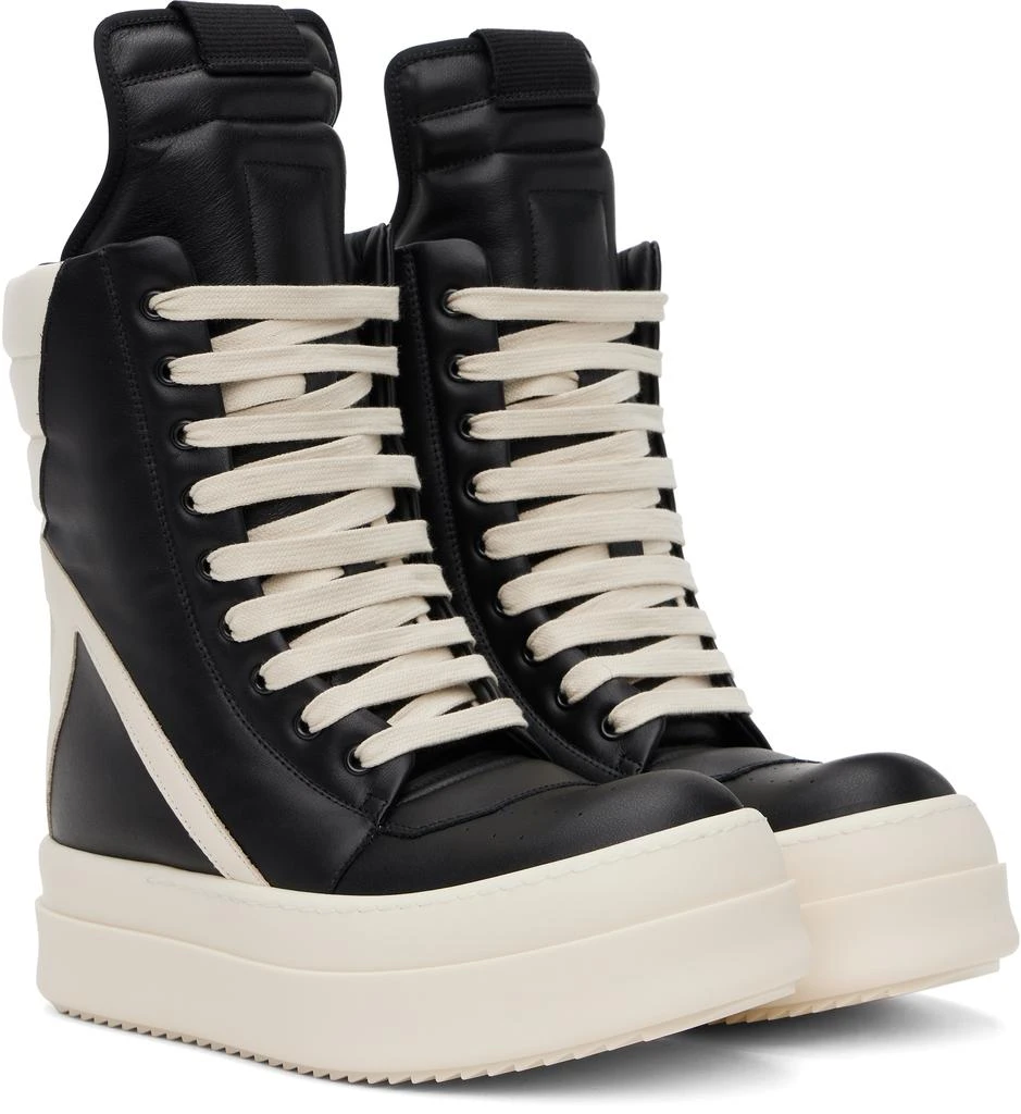Rick Owens Black & Off-White Hollywood Mega Geobasket Sneakers 4
