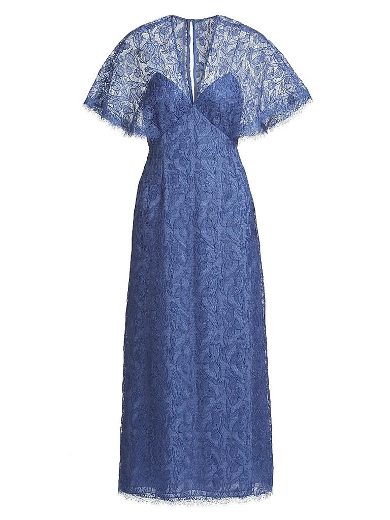 LELA ROSE Lace V-Neck A-Line Cocktail Dress 1