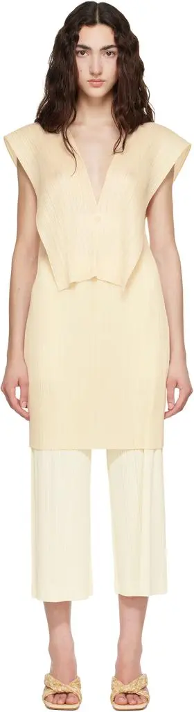 Pleats Please Beige Lucid Pleats Top
