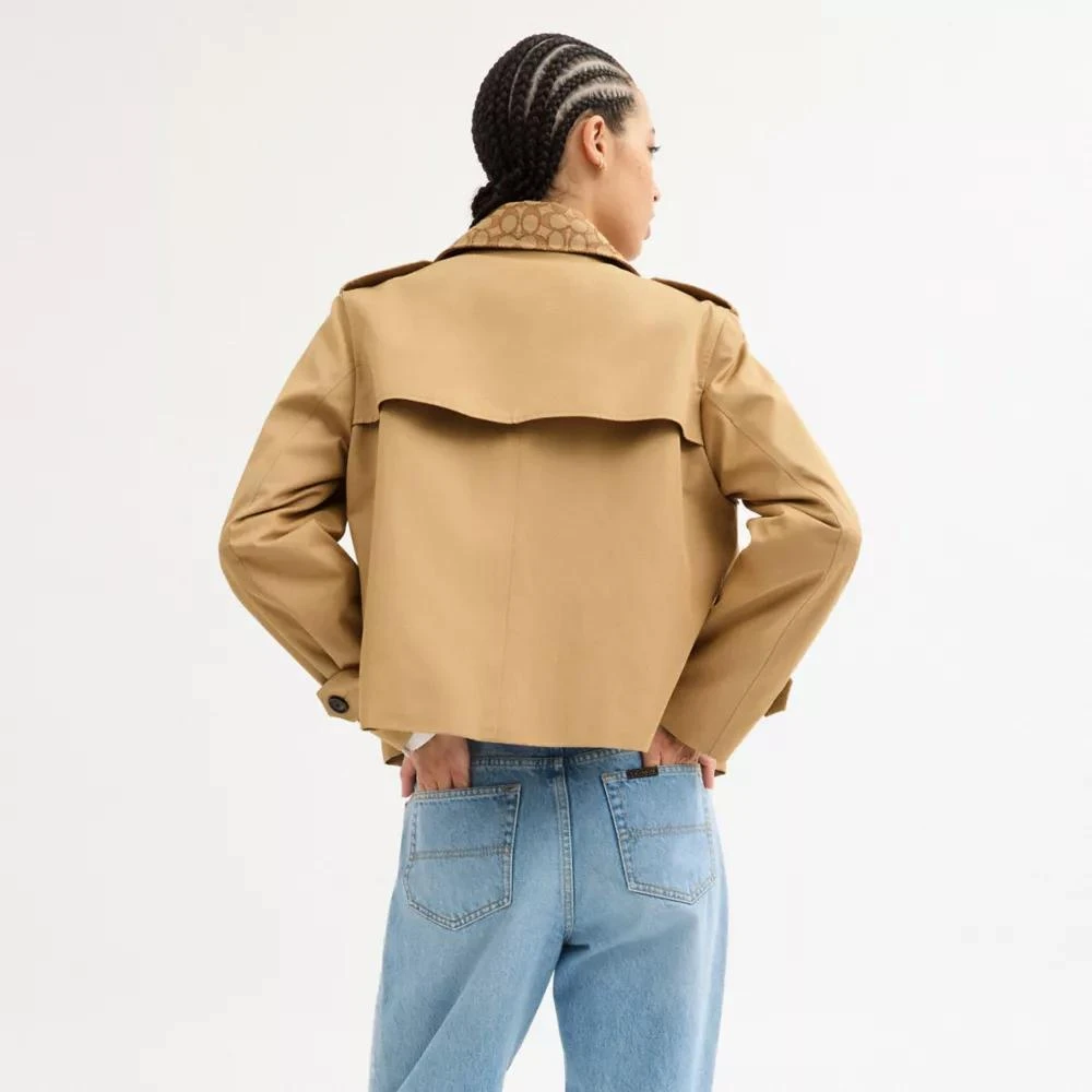 Coach Short Trench Coat With Signature Collar 3