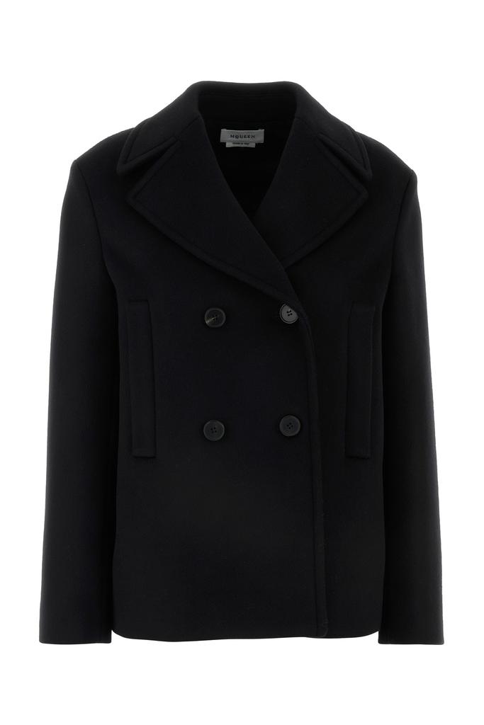 コート Alexander Mcqueen Black Felt Coat Alexander McQueen BLACK FELT COAT - Coats - BeyondStyle