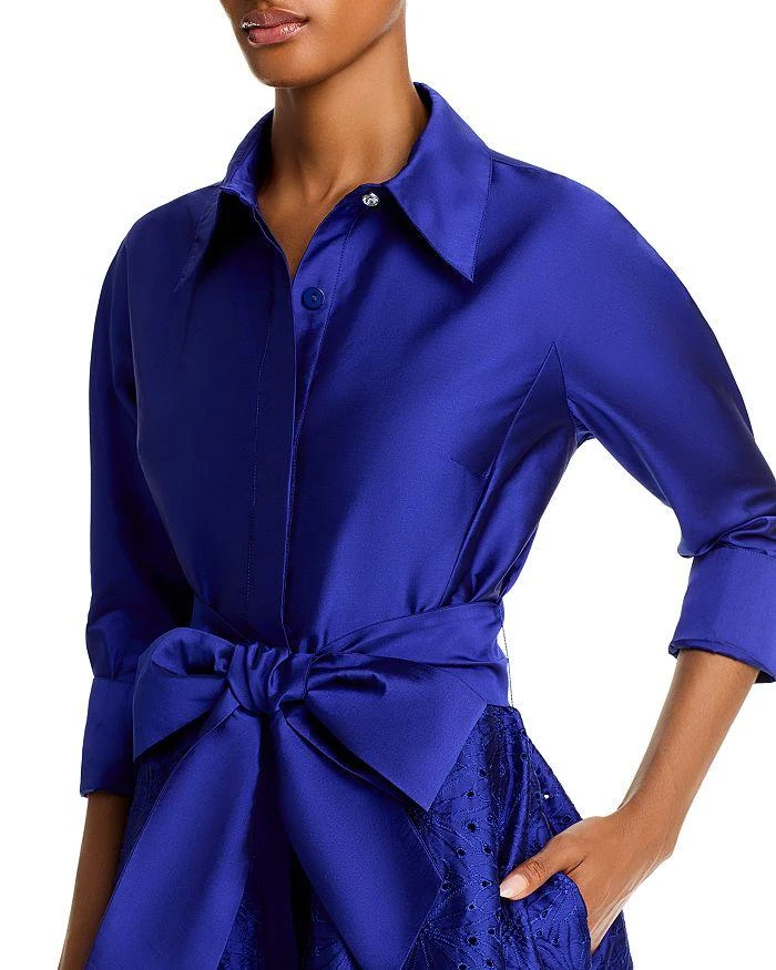 Teri Jon Embroidered Sash Belt Shirt Dress 2