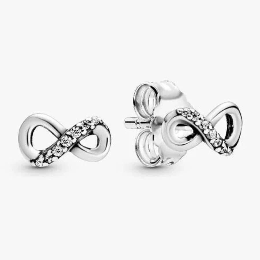 PANDORA Sparkling Infinity Sterling Silver Stud Earrings