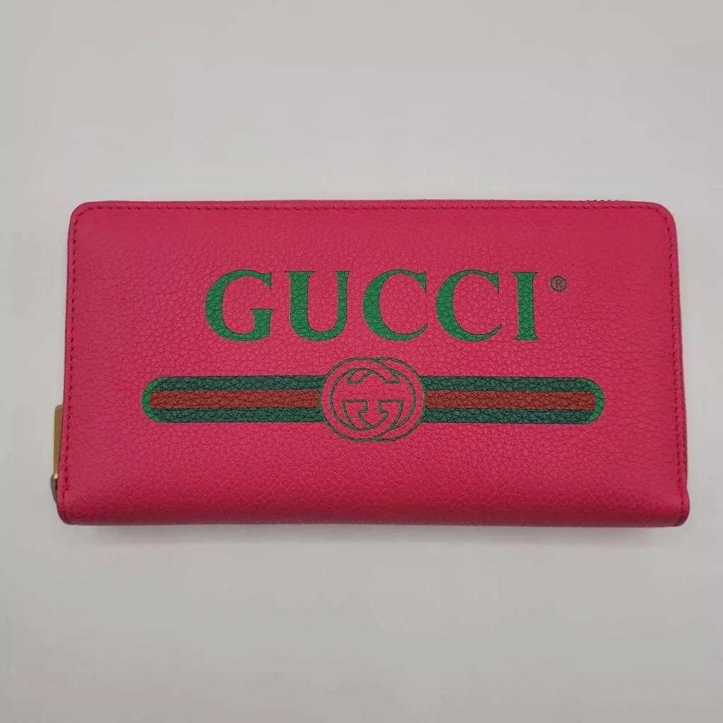 Gucci Leather GRG Logo Print Long Continental Zip Around Wallet