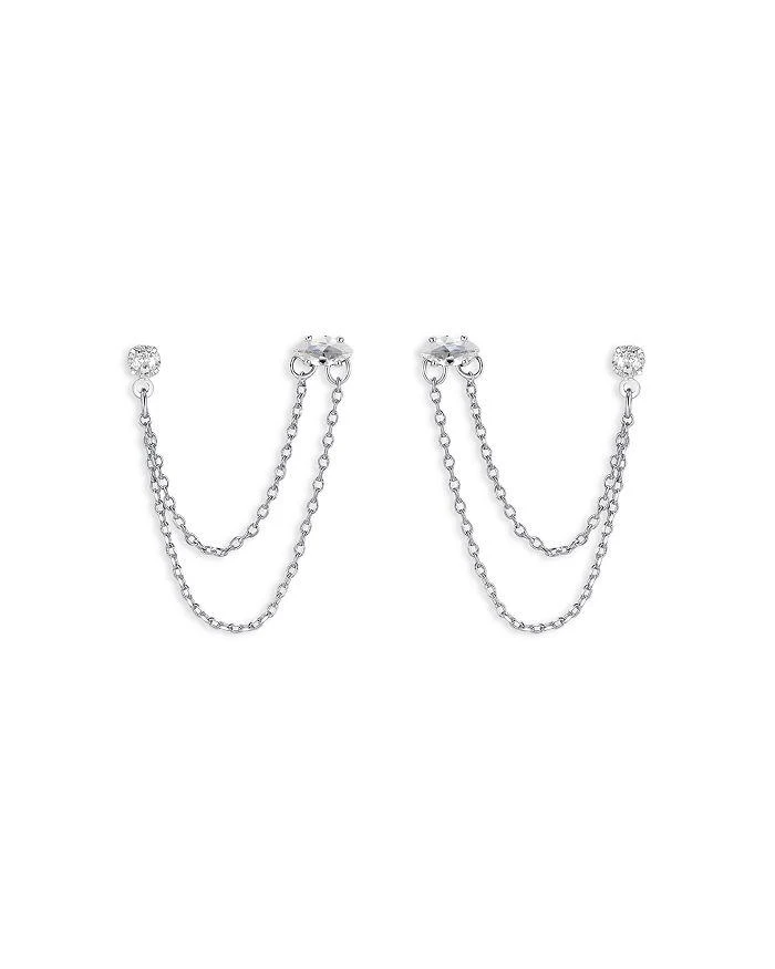 Ettika Jewelry Chain 
Crystal Double Piercing Earrings