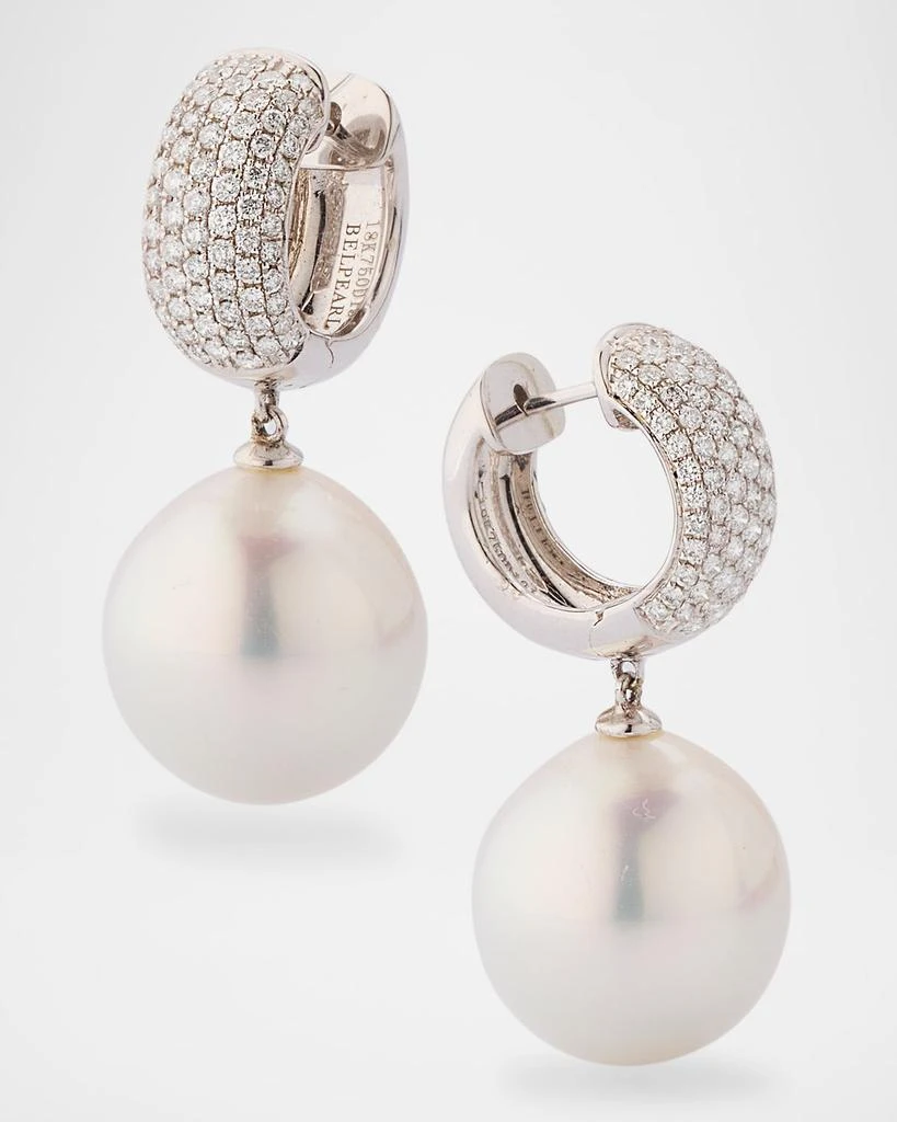 BELPEARL 18K White Gold South Sea Pearl Earrings with Diamonds 3