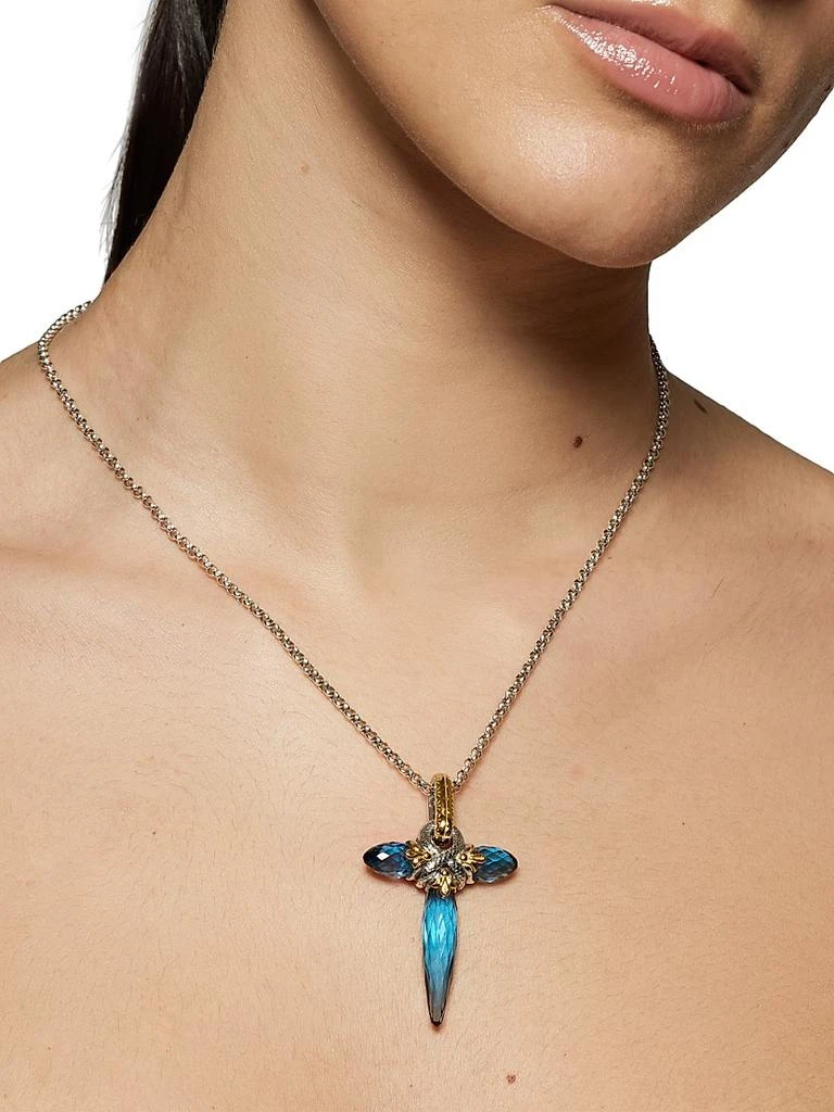 Konstantino Anthos Blue Spinel Cross Pendant 7