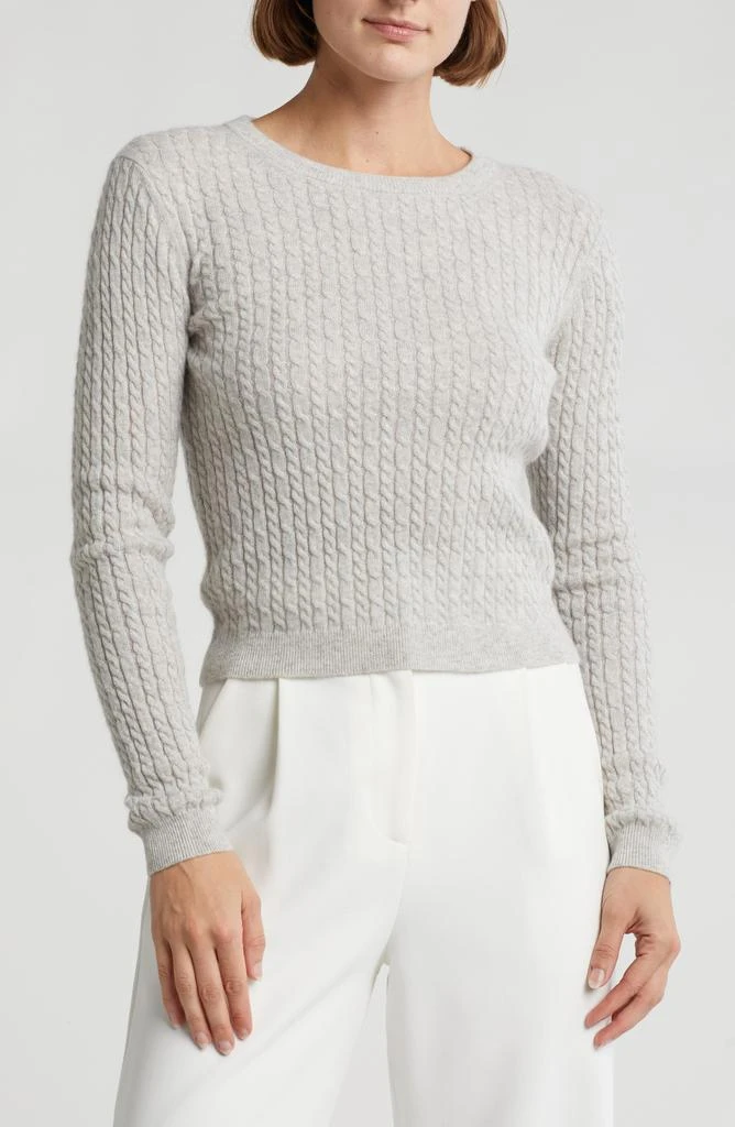 ELIE ELIE TAHARI Cable Knit Crop Cashmere Sweater 1