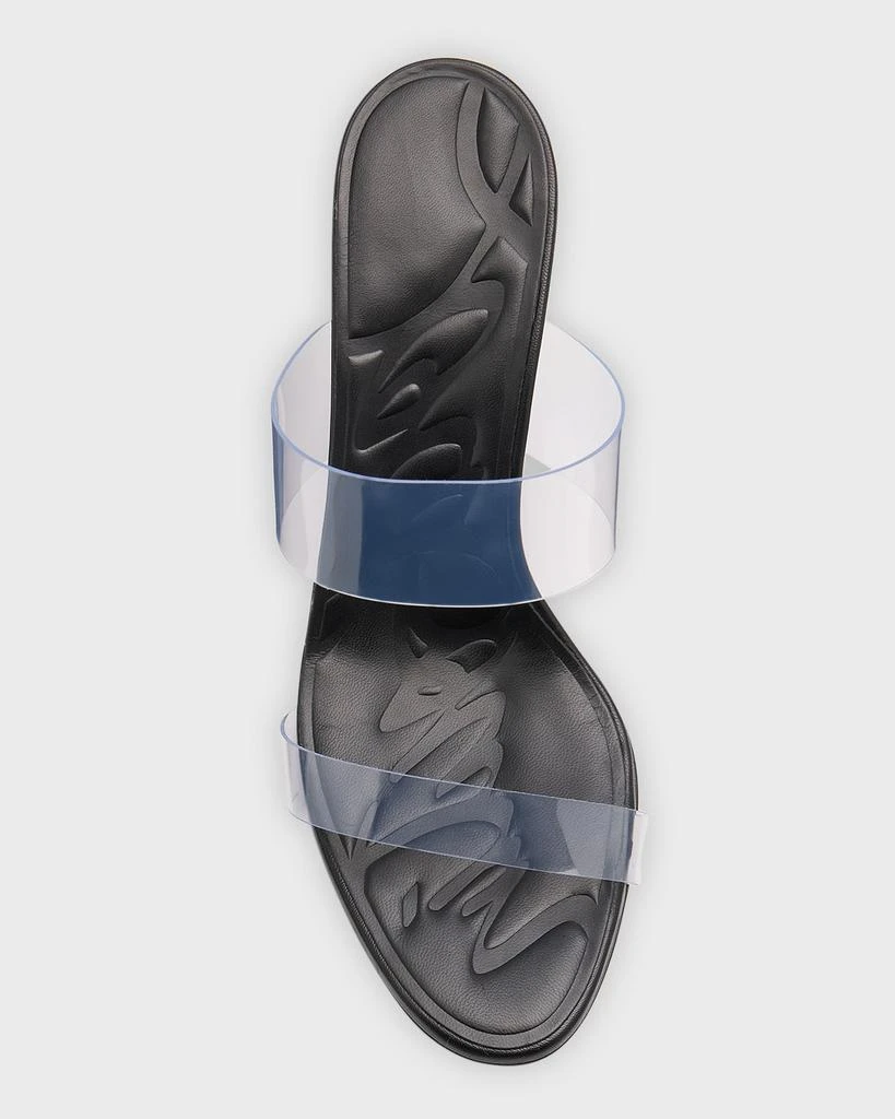 Christian Louboutin Gray Slide Sandals with Red Sole Christian Louboutin Just Loubi Clear Red Sole Slide Sandals  main image 3