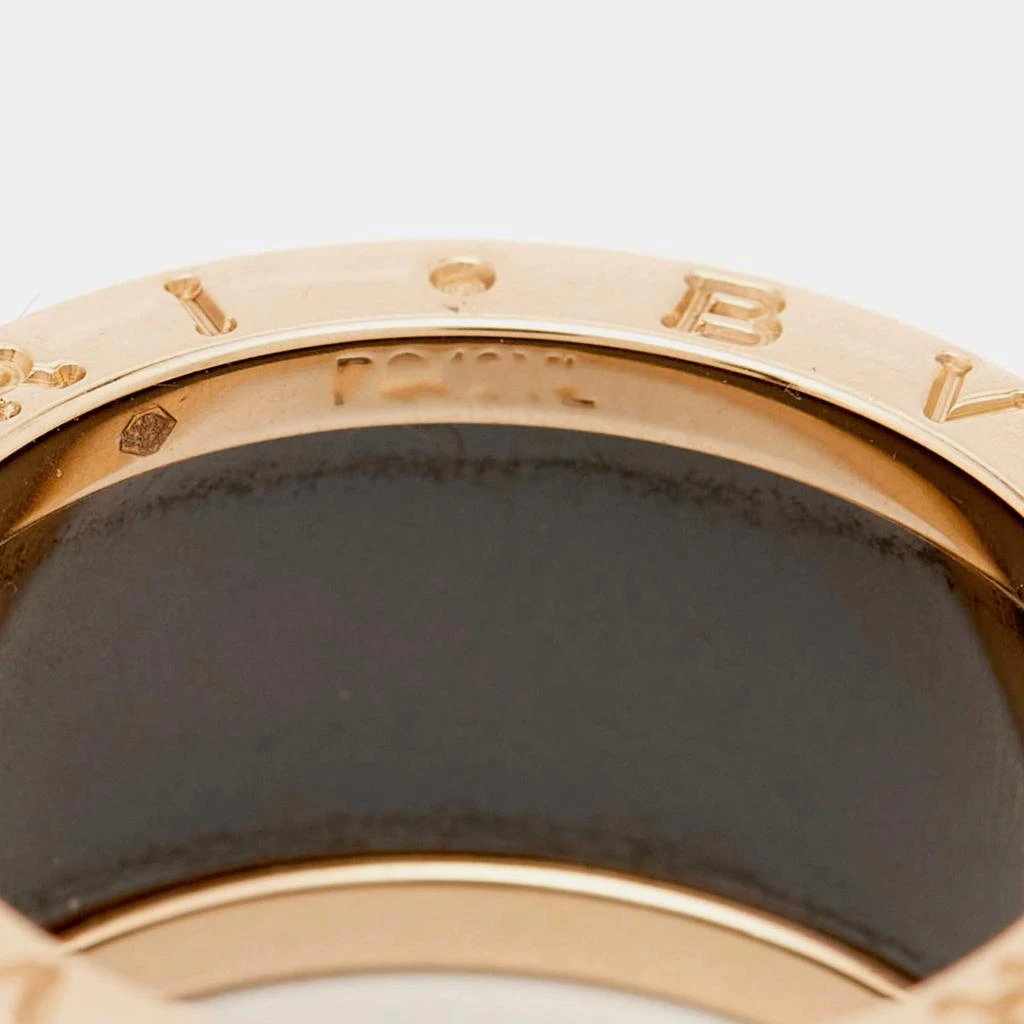 BVLGARI Bvlgari B.Zero1 Black Ceramic 18k Rose Gold 4 Band Ring Size 56 6