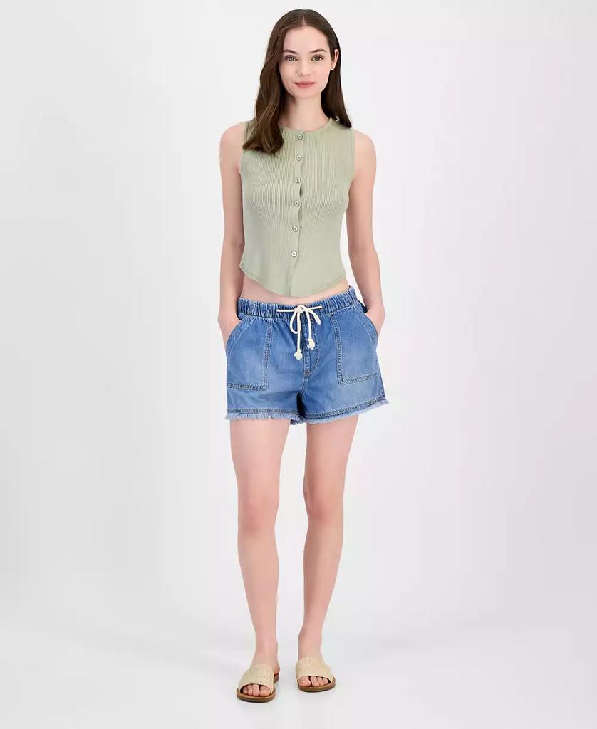 Ultra Flirt Juniors' Button Front Ribbed Sweater Tank