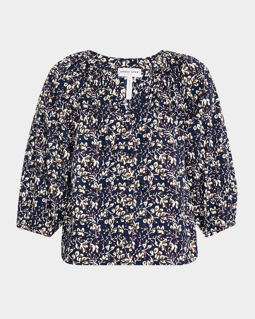 Apiece Apart Mitte Floral-Print Organic Cotton Top 1