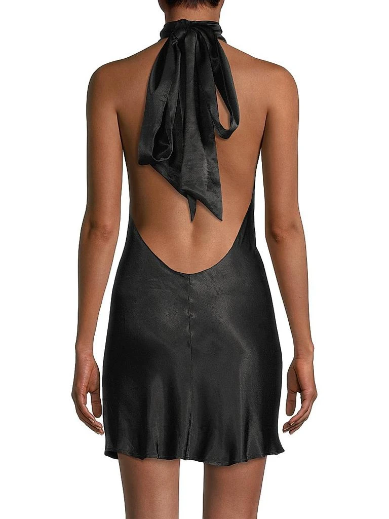 SAU LEE Penny Satin Halter Minidress 5