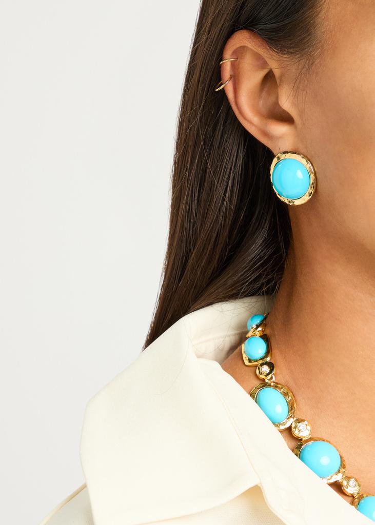 Kenneth Jay Lane Textured 22kt gold-plated stud earrings