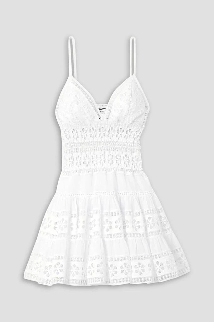 Charo Ruiz Ibiza Isca guipure lace-trimmed cotton-blend voile mini dress 1