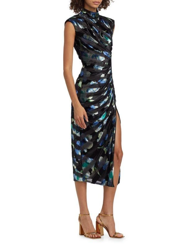 Ramy Brook Hallie Patterned Velvet Midi-Dress 3