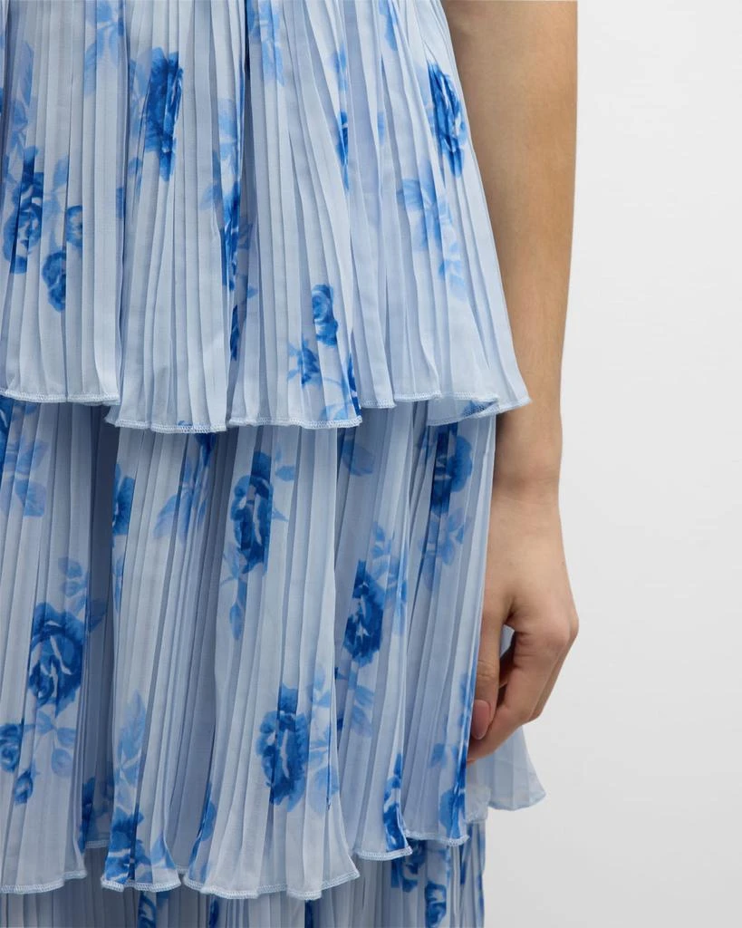 Ganni Floral Pleated Georgette Midi Dress 5