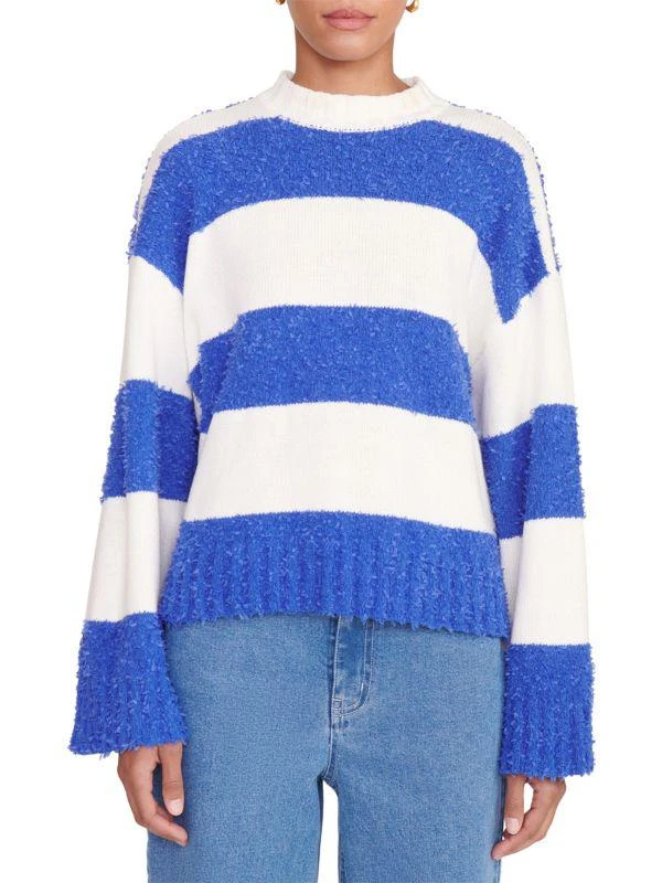Staud Delaney Textured Striped Sweater 1