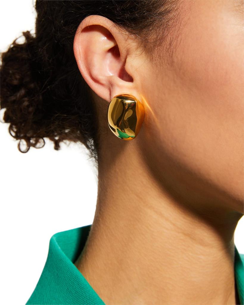 Kenneth Jay Lane Gold Pebble Earrings