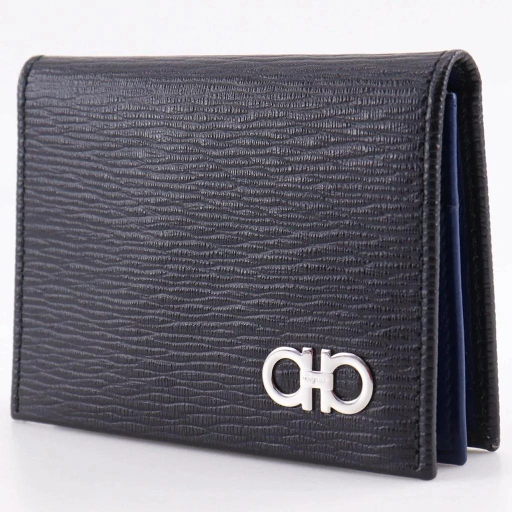 Salvatore Ferragamo Navy Leather Card Case (Pre-Owned) 2