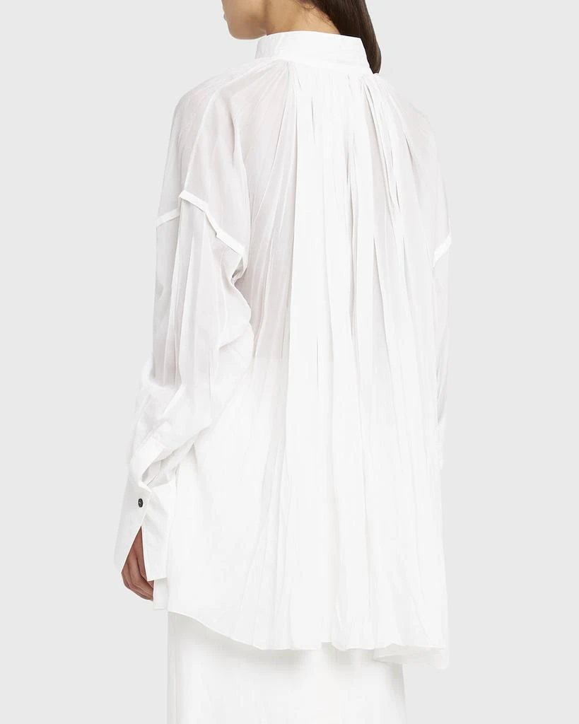 Salvatore Ferragamo Organza Plunging V-Neck Blouse 4