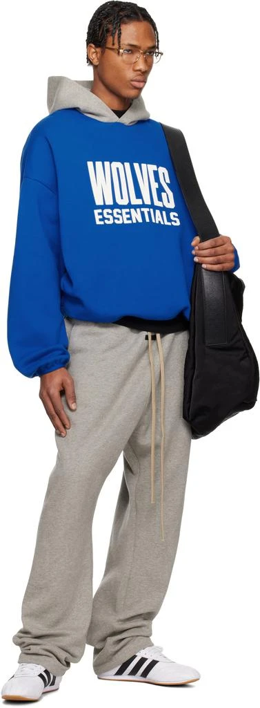 Essentials Blue & Gray NBA Wolves Pull Over Hoodie 5