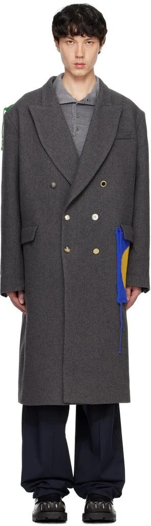 Charles Jeffrey Loverboy Gray Tailored Coat 1