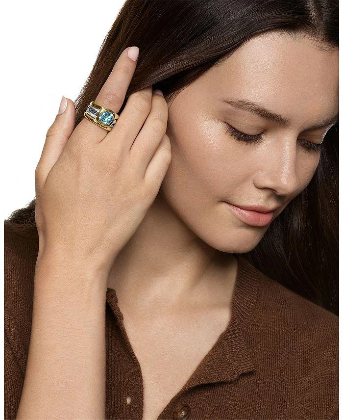 David Yurman DY Mercer® Four Row Stone Ring in Sterling Silver with 18K Yellow Gold, Gemstone and Diamonds, 14mm 2