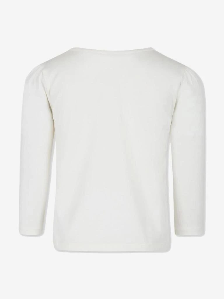Bonpoint Bonpoint Girls Gracieuse Long Sleeve T-Shirt in White 2