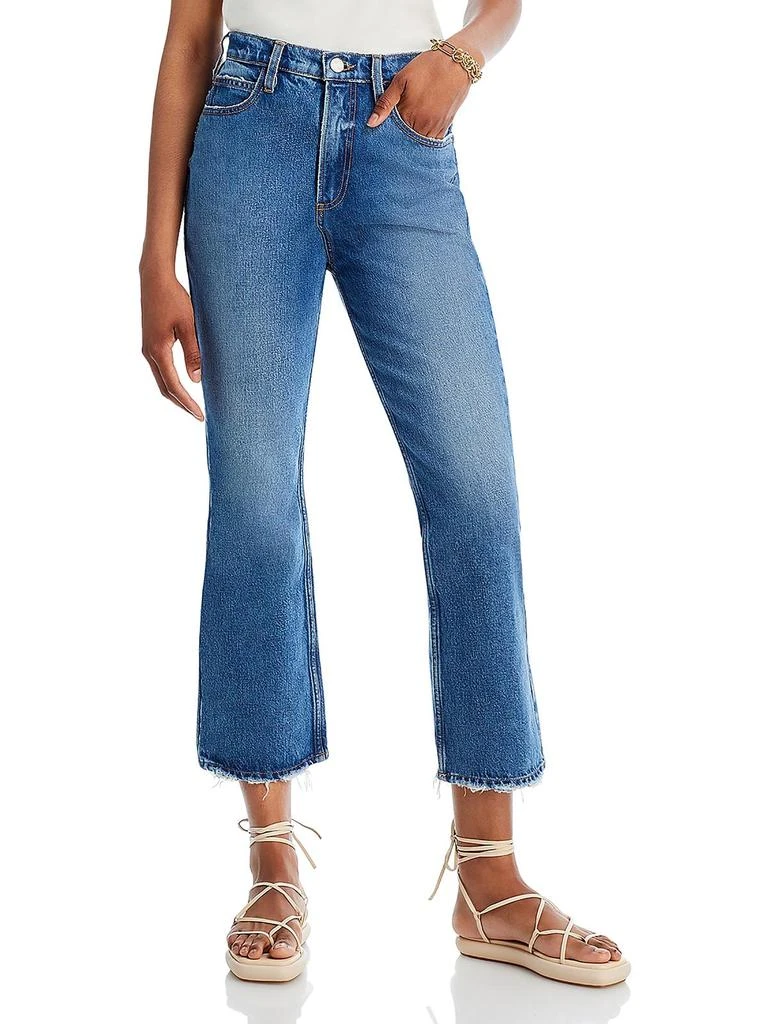 FRAME Womens High Rise Cropped Bootcut Jeans 1
