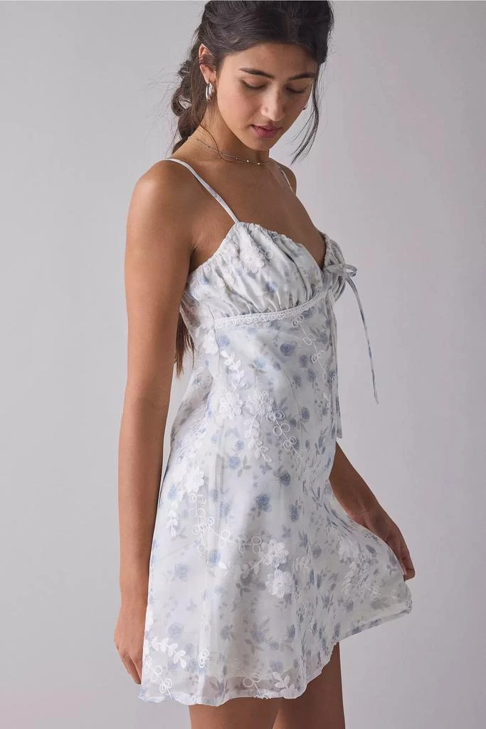 Kiss The Sky Kiss The Sky Floral Lace Tie-Front Slip Mini Dress 4